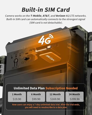 SEHMUA Trail Camera 2 Packs, AI Animal Detection Game Camera Built-in SIM Card 4G LTE Cellular Trail Cameras with Night Vision Motion Activated Waterproof IP66 with Unlimited Data Plan 2K Live View in Kuwait