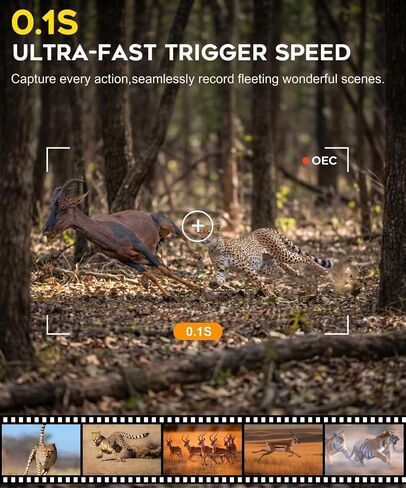 WiFi Trail Camera 4K 48MP, Night Vision Game Camera for Wildlife Hunting, 0.1s Trigger IP66 Waterproof (32GB Card Included) in Kuwait