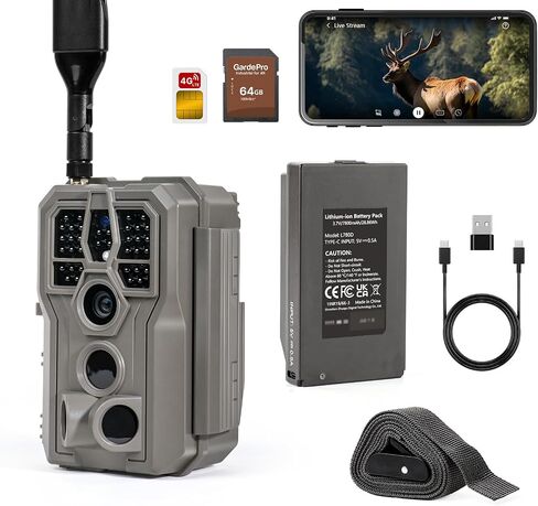 GardePro X66 Pro Cellular Trail Camera (Non-WiFi), Rechargeable Battery, 64GB SD Card Included, Live View, Instant Alerts, Shared Data Plan, Built-in GPS, Motion Activiated in Kuwait