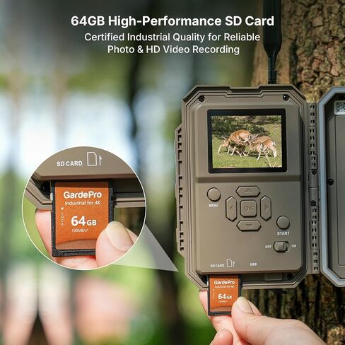 GardePro X66 Pro Cellular Trail Camera (Non-WiFi), Rechargeable Battery, 64GB SD Card Included, Live View, Instant Alerts, Shared Data Plan, Built-in GPS, Motion Activiated in Kuwait