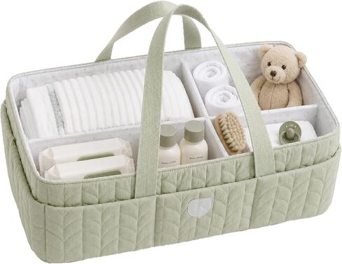 Koala Babycare Baby Diaper Caddy Organizer - Large Portable Nursery Storage Baby Basket with Handles for Newborn Essentials, Diapers, Wipes - Changing Table Caddy Organizer for Boy & Girl in Kuwait