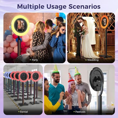 Portable iPad Photo Booth Machine with RBG Light, ChackTok App Control, Compatible with Any iPad(10.2" to 12.9"), Lightweight Design, for Parties, Wedding, Rentals ＆ Business in Kuwait
