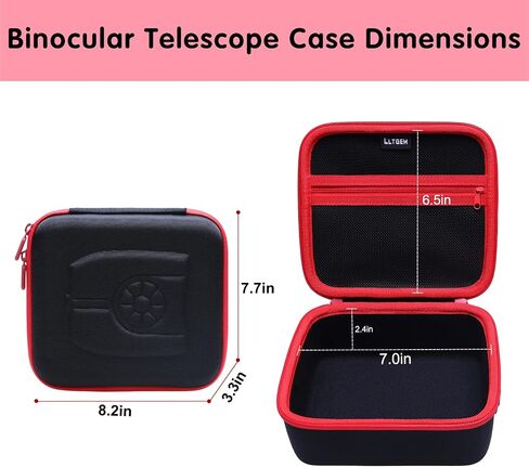 L LTGEM Case Compatible with BMDSAE 4K Digital Infrared Binocular Telescope Night Vision Goggles, Hard Shell Travel Carrying Storage Bag - Black+Red(Case Only) in Kuwait