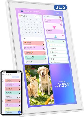 15.6 Inch Digital Wall Calendar Touch Screen Smart Electronic Calendar | Sync Google/iCloud, No Subscription, Chore Chart Reward System, Meal Planner, Digital Photo Frame, Gift for Mom, White in Kuwait