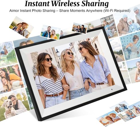 Digital Picture Frame, 10.1 Inch Digital Photo Frame with 32GB Storage, WiFi Photo Frame with 1280×800 HD IPS Touch Screen, Auto-Rotate Smart Electronic Frame, Share Photos and Videos via AiMOR App in Kuwait