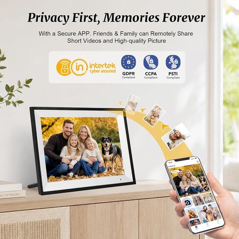 Digital Picture Frame, 10.1 Inch Digital Photo Frame with 32GB Storage, WiFi Photo Frame with 1280×800 HD IPS Touch Screen, Auto-Rotate Smart Electronic Frame, Share Photos and Videos via AiMOR App in Kuwait