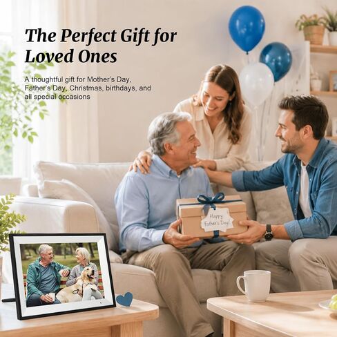 Digital Picture Frame, 10.1 Inch Digital Photo Frame with 32GB Storage, WiFi Photo Frame with 1280×800 HD IPS Touch Screen, Auto-Rotate Smart Electronic Frame, Share Photos and Videos via AiMOR App in Kuwait