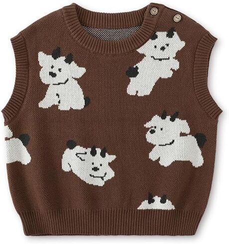 Balinova Baby Toddler Knit Vest, 100% Combed Cotton, Sleeveless Waistcoat (US, Numeric Height, 100, chocolate) in Kuwait