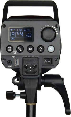 Godox MS300 300WS GN58 Flash Studio Strobe Monolight with Bowens Mount,Built-in Godox 2.4G Wireless System,0.1～1.8S Recycle time, Anti-Preflash, 1/32 to 1/1 Power Output,150W Modeling Lamp in Kuwait