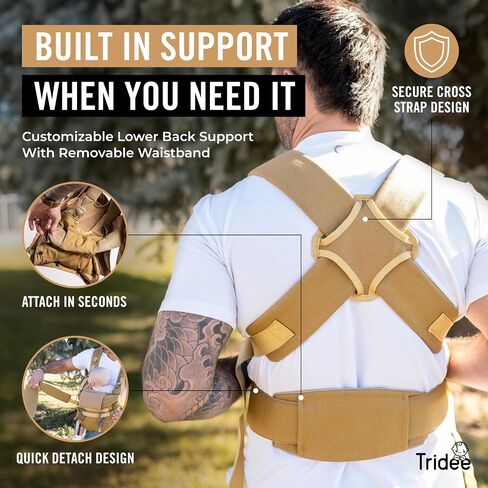 Dad Baby Carrier for Men with Adjustable Hip Snaps - Soft Infant Carrier Magnetic Sunshade Protector, Newborn Bibs, 2 Carabiners, Removable Waist Strap Holds Babies and Infants Up to 44 Lbs Tan in Kuwait