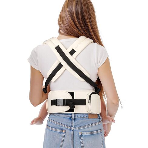 Ergonomic Baby Carrier Newborn to Toddler 7-44 lbs with 3 Carry Positions | Hip-Healthy Design Toddler Carrier, Breathable, Lightweight, and Lumbar Support for Hands-Free Newborn Carrier, Khaki in Kuwait