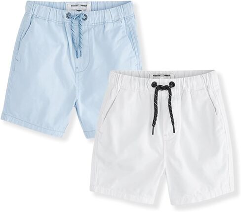 ACESTAR 2 Pack Toddler Boys Summer Shorts with Drawstring - Cotton Baby Casual Pull-On Jogger Shorts Active Sports Shorts in Kuwait