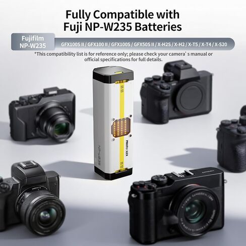 PHOTOOLEX BB4 4-Slot Battery Charger for NP-W235 Batteries | 60W USB-C Fast Charger Compatible with Fujifilm GFX100RF, XT5, XT4, VG-XT4, X-S20, GFX100S, GFX50S II, X-H2S, CNC Aluminum in Kuwait