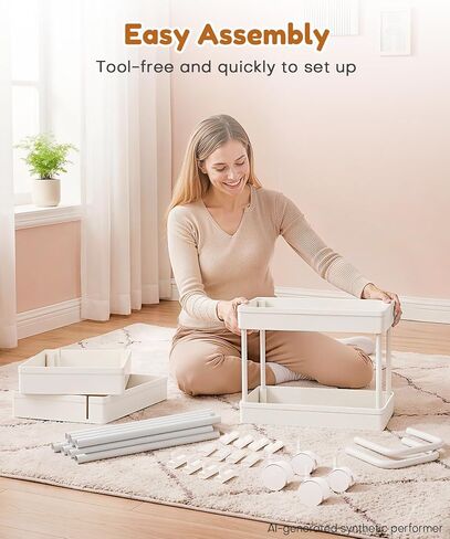 Homde Diaper Caddy Cart for Nursery: 4 Organized Zones for Daily Baby Care | 4-Tier Sorts Diapers, Wipes & Newborn Essentials - New Moms Keep Changing Table & Crib-Side Tidy - 8 Hooks Hold Small Items in Kuwait