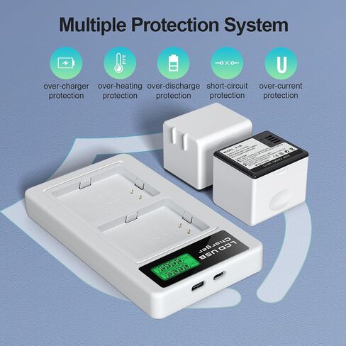 2-Packs 2440mAh Battery and Charger for Arlo Pro/Pro 2 | Compatible with VMC4030 VMC4030P VMS4230 VMS4430 VMS4530 VMS4430P VMS4530P-100NAR VMA4400 Security Camera in Kuwait