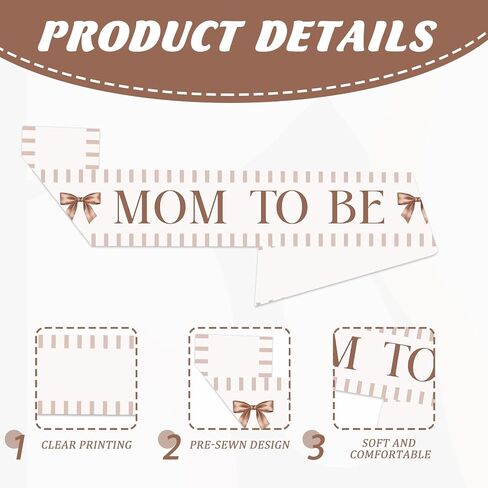 Brown Bow Baby Shower Decorations Brown Stripes Bow Theme Mom to Be Sash Coquette Welcome Baby Sash for Baby Shower Pregnancy Announcement Supplies in Kuwait