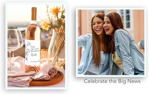 Pairs Well with Becoming an Auntie ● Set of 4 ● Pregnancy Announcement Wine Labels, Baby Announcement to Friends Sisters Cousins Wine Label, Pregnancy Reveal Gift, Alternative to Card A207-4A1 in Kuwait