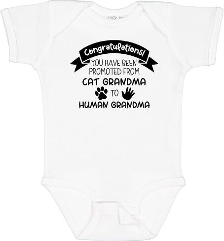 inktastic Congratulations- Promoted From Cat Grandma To Human Baby Bodysuit in Kuwait