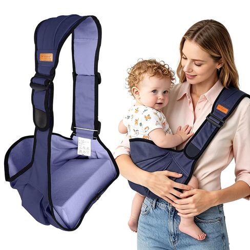Baby Sling Carrier for Toddler, Baby Side Carrier with Detachable Seat Cushion, Lightweight Toddler Carrier Fits 9–48 Months, Adjustable Shoulder Strap, One Size Fits All Parents (Black) in Kuwait