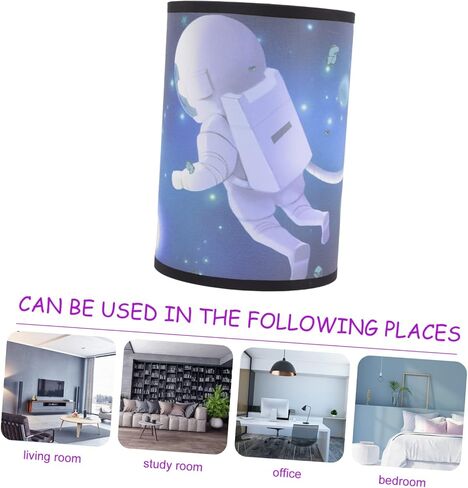 Angoily Cartoon Space Lamp Shade Boys and Girls Boys Girls Room Space Chandelier Fabric Lamp Shade Safe to Use in Kuwait