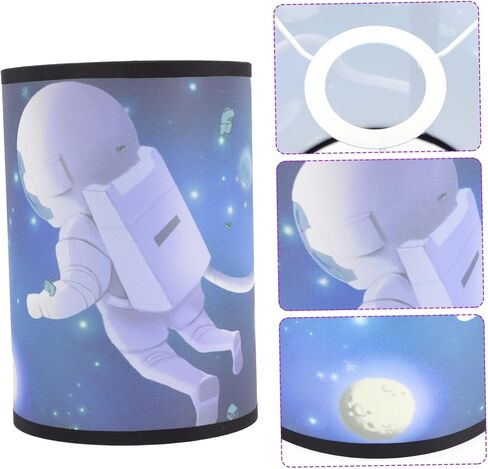 Angoily Cartoon Space Lamp Shade Boys and Girls Boys Girls Room Space Chandelier Fabric Lamp Shade Safe to Use in Kuwait