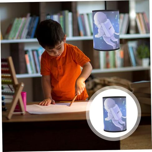 Angoily Cartoon Space Lamp Shade Boys and Girls Boys Girls Room Space Chandelier Fabric Lamp Shade Safe to Use in Kuwait