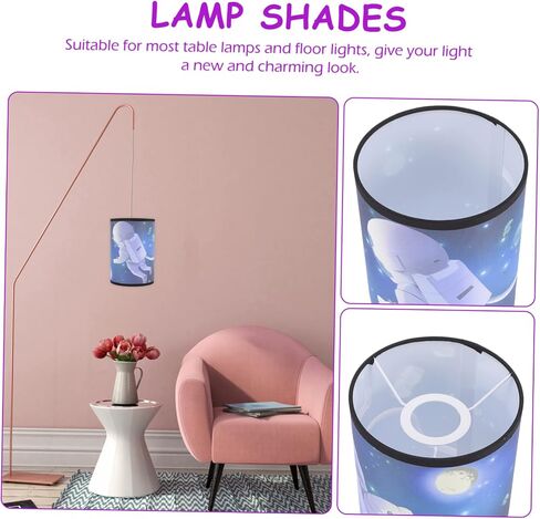 Angoily Cartoon Space Lamp Shade Boys and Girls Boys Girls Room Space Chandelier Fabric Lamp Shade Safe to Use in Kuwait