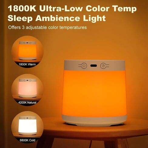 3 Color Nursery Night Light for Adults & Kids Rechargeable Long Battery Life Touch Night Lamp Dimmable Brightness with 3 Timers Portable for Bedroom Bathroom Nightstand Camping in Kuwait