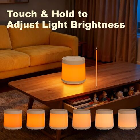 3 Color Nursery Night Light for Adults & Kids Rechargeable Long Battery Life Touch Night Lamp Dimmable Brightness with 3 Timers Portable for Bedroom Bathroom Nightstand Camping in Kuwait