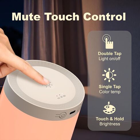 3 Color Nursery Night Light for Adults & Kids Rechargeable Long Battery Life Touch Night Lamp Dimmable Brightness with 3 Timers Portable for Bedroom Bathroom Nightstand Camping in Kuwait