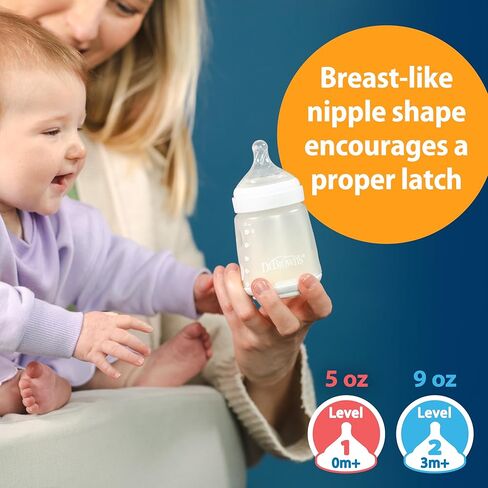 Dr. Brown's Silicone Baby Bottle Gift Set with HappyPaci One-Piece Pacifiers, Soft Touch Bottle Brush, and Travel Caps, BPA-Free, 0m+ in Kuwait