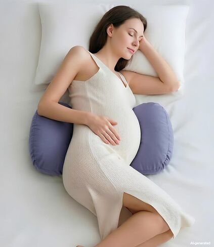Adjustable Wedge Pregnancy Pillow, Portable Back Belly Support | Removable Washable Cover, Ergonomic Design for Side Sleeping, Travel Friendly, Relieves Pregnancy Body Discomfort in Kuwait