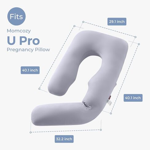 Momcozy Cooling Pregnancy Pillow Cover for Dreamlign U Pro Maternity Pillow for Sleeping, Adjustable Leg Pillow, Support for Back, Hip, Belly for Pregnant Women, 50-72 in Body Pillow, Only Pillowcase in Kuwait