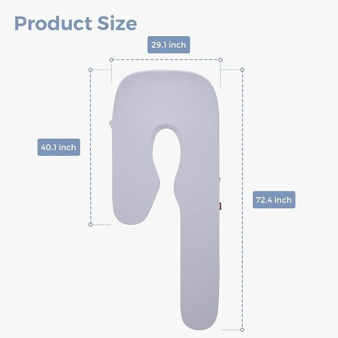 Momcozy Cooling Pregnancy Pillow Cover for Dreamlign U Pro Maternity Pillow for Sleeping, Adjustable Leg Pillow, Support for Back, Hip, Belly for Pregnant Women, 50-72 in Body Pillow, Only Pillowcase in Kuwait
