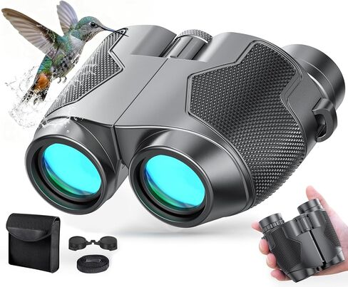 Binoculars 12x25 for Adults Night Vision Binoculars Compact Binoculars for Soccer Games Waterproof Binocular Wide Field of View for Sporting Events,Bird Watching,Hiking,Hunting,Concert in Kuwait