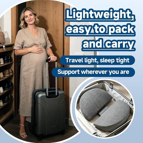 Pregnancy Pillows for Sleeping, Pregnancy Wedge Cushion, Memory Foam Support for Side Sleepers, Portable Lightweight, Soft to the Touch, for Back, Belly, and Hip Relief, Great for Expecting Mothers in Kuwait