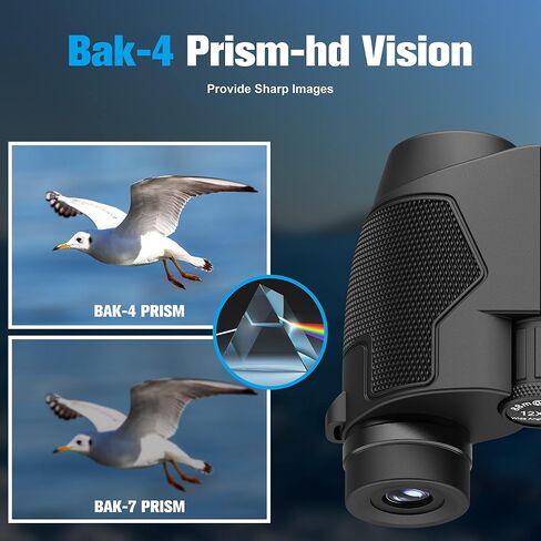 Binoculars 12x25 for Adults Night Vision Binoculars Compact Binoculars for Soccer Games Waterproof Binocular Wide Field of View for Sporting Events,Bird Watching,Hiking,Hunting,Concert in Kuwait