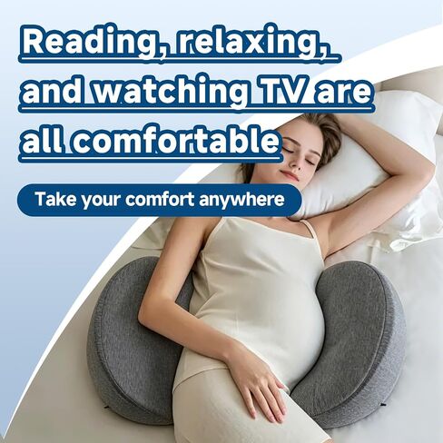 Pregnancy Pillows for Sleeping, Pregnancy Wedge Cushion, Memory Foam Support for Side Sleepers, Portable Lightweight, Soft to the Touch, for Back, Belly, and Hip Relief, Great for Expecting Mothers in Kuwait