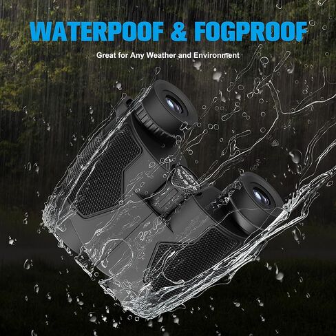 Binoculars 12x25 for Adults Night Vision Binoculars Compact Binoculars for Soccer Games Waterproof Binocular Wide Field of View for Sporting Events,Bird Watching,Hiking,Hunting,Concert in Kuwait