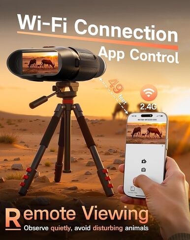 Night Vision Goggles - Smart APP 4K Night Vision Binoculars, 10000mAh Battery, 128GB Card for Photo and Video, 3'' UHD Screen & 8X Zoom Binoculars for Camping, Hunting, Security (Black) in Kuwait