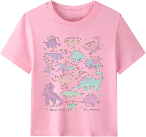 Girls Short Sleeve Shirts Toddler Kids Cowgirls Sunshine California On The Beach Mermaid Dino Tops T-Shirt Tee 2-7 Years in Kuwait