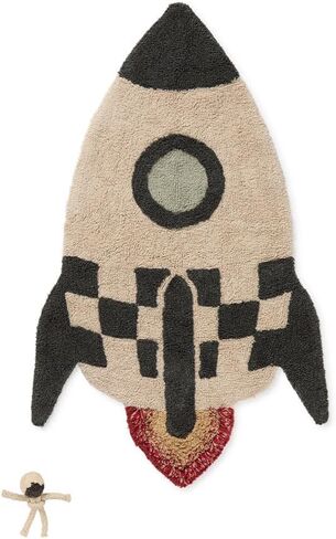 Lorena Canals Washable Area Rug Rocket 2' 9" x 4' 5" for Bedroom, Kids Room and Nursery Rug Hand-Woven of Cotton in Kuwait
