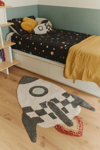 Lorena Canals Washable Area Rug Rocket 2' 9" x 4' 5" for Bedroom, Kids Room and Nursery Rug Hand-Woven of Cotton in Kuwait