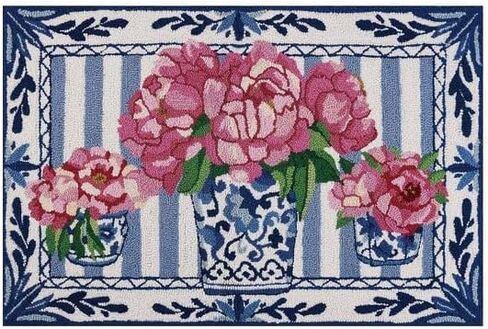 Peking Handicraft Pretty Petals Hook Rug, Multicolor, for Home, Office, Living Room Décor in Kuwait