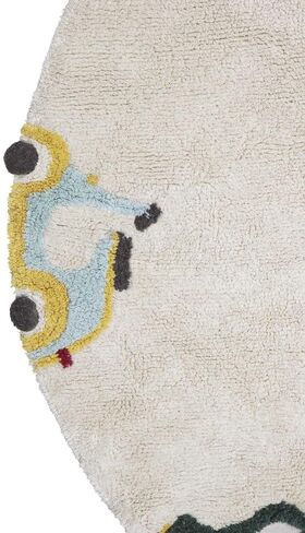 Lorena Canals| Washable Area Rugs for Kids Eco City - Wheels, Handmade in Natural, Ø 4' 7" in Kuwait