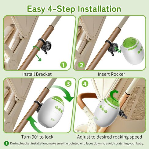 Baby Stroller Rocker, Hands-Free Vibration Device with Adjustable Speed and 11 White Noise Sounds, Rechargeable Sleep Soother Rocker - Fits Strollers & Cribs, Essential Baby Gear for Home & On-the-Go in Kuwait