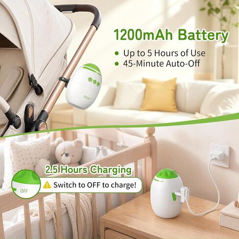Baby Stroller Rocker, Hands-Free Vibration Device with Adjustable Speed and 11 White Noise Sounds, Rechargeable Sleep Soother Rocker - Fits Strollers & Cribs, Essential Baby Gear for Home & On-the-Go in Kuwait