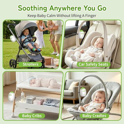 Baby Stroller Rocker, Hands-Free Vibration Device with Adjustable Speed and 11 White Noise Sounds, Rechargeable Sleep Soother Rocker - Fits Strollers & Cribs, Essential Baby Gear for Home & On-the-Go in Kuwait
