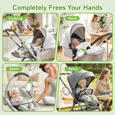 Baby Stroller Rocker, Hands-Free Vibration Device with Adjustable Speed and 11 White Noise Sounds, Rechargeable Sleep Soother Rocker - Fits Strollers & Cribs, Essential Baby Gear for Home & On-the-Go in Kuwait