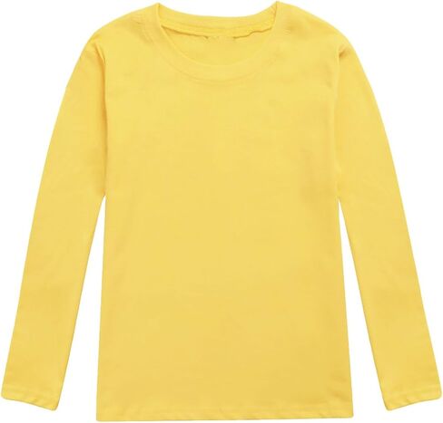 Kids Boys Girls Cotton Undershirts Toddler Unisex Solid Round Neck Long Sleeve Pullover Tops Trendy Comfort Base Shirts in Kuwait